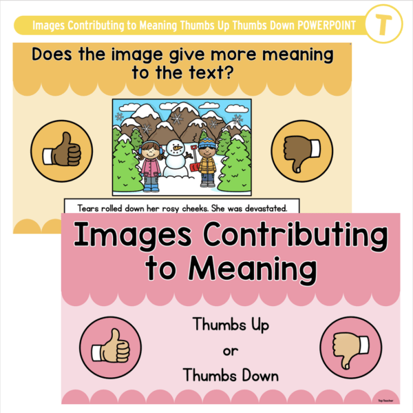 Images Contributing to Meaning Thumbs Up Thumbs Down POWERPOINT - Image 2